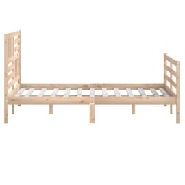 Cadru de pat dublu 4ft6, 135x190 cm, lemn masiv, 6 image