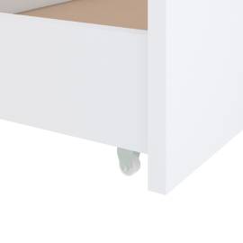Cadru de pat cu 2 sertare, alb, 90 x 200 cm, lemn masiv de pin, 8 image