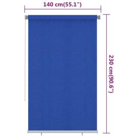 Jaluzea tip rulou de exterior, albastru, 140x230 cm, hdpe, 6 image