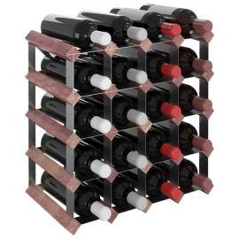Suport de vinuri pentru 20 sticle, maro, lemn masiv de pin, 3 image