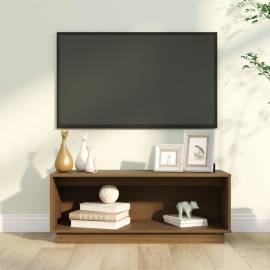 Comodă tv, maro miere, 90x35x35 cm, lemn masiv de pin