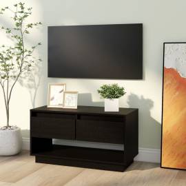 Comodă tv, negru, 74x34x40 cm, lemn masiv de pin, 4 image