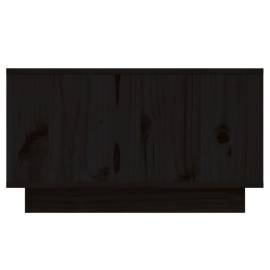 Măsuță de cafea, negru, 55x56x32 cm, lemn masiv de pin, 7 image