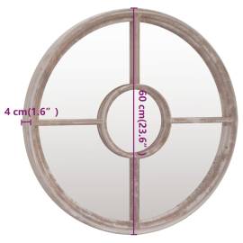 Oglindă rotundă,nisip,60x4 cm,fier,pentru utilizare în interior, 6 image