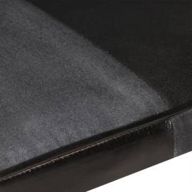 Scaun cu spătar înalt, negru și gri, piele naturală, 7 image