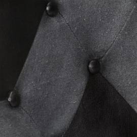 Scaun cu spătar înalt, negru și gri, piele naturală, 8 image