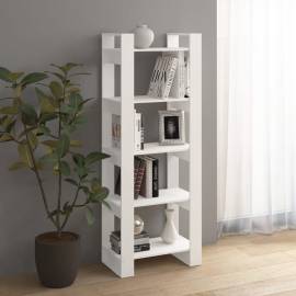 Bibliotecă/separator cameră, alb, 60x35x160 cm, lemn masiv, 4 image