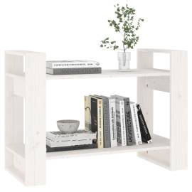 Bibliotecă/separator cameră, alb, 80x35x56,5 cm, lemn masiv pin, 4 image
