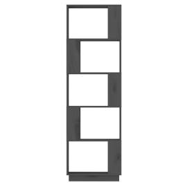 Bibliotecă/separator cameră, gri, 51x25x163,5 cm lemn masiv pin, 6 image