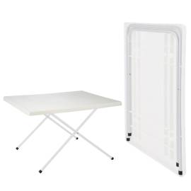 Hi masă de camping pliabilă și reglabilă, alb, 80x60x51/61 cm, 2 image