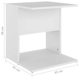 Masă laterală, alb, 45x45x48 cm, pal, 7 image