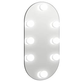 Oglindă ovală cu lumini led, 40x20, cm, sticlă, 2 image