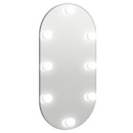 Oglindă ovală cu lumini led, 80x40, cm sticlă, 2 image