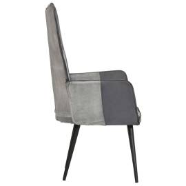 339653  scaun cu spătar, gri, piele naturală, 5 image