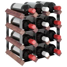Suport de vinuri, 12 sticle, maro, lemn masiv de pin, 3 image