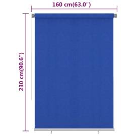 Jaluzea tip rulou de exterior, albastru, 160x230 cm, hdpe, 6 image