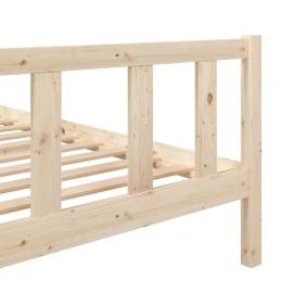 Cadru de pat, 140x190 cm, lemn masiv, 7 image