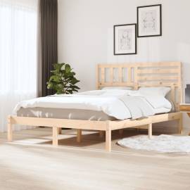 Cadru de pat mic dublu 4ft, 120x190 cm, lemn masiv de pin