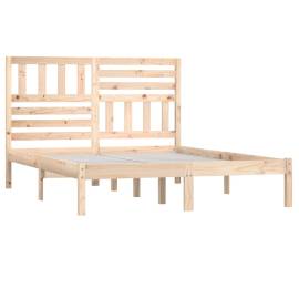 Cadru de pat mic dublu 4ft, 120x190 cm, lemn masiv de pin, 4 image