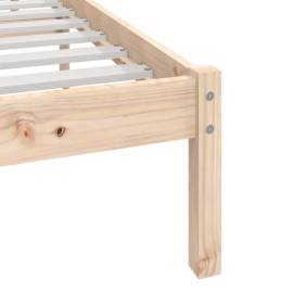 Cadru de pat mic dublu 4ft, 120x190 cm, lemn masiv de pin, 8 image