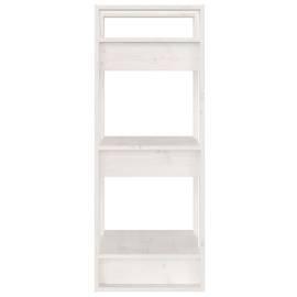 Bibliotecă/separator cameră, alb, 41x35x91 cm, lemn masiv pin, 7 image