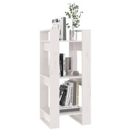 Bibliotecă/separator cameră, alb, 41x35x91 cm, lemn masiv pin, 3 image