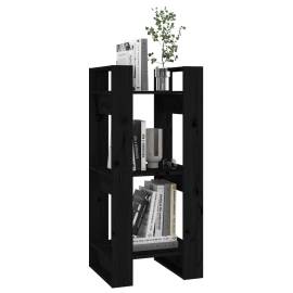 Bibliotecă/separator cameră, negru, 41x35x91 cm, lemn masiv pin, 3 image