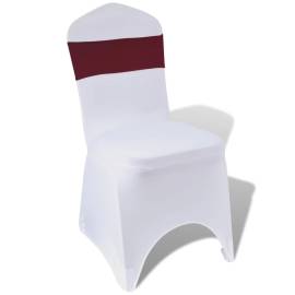 Fundă elastică decorativă scaun, cataramă diamante, bordo, 25 buc., 4 image