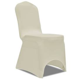Husă de scaun elastică, 4 buc., crem, 2 image