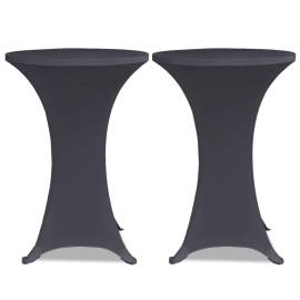 Husă elastică pentru masă, 2 buc., antracit, 70 cm, 2 image