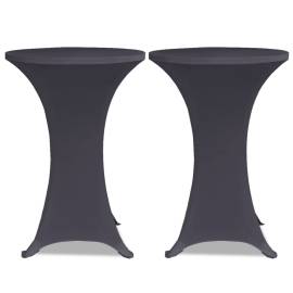 Husă elastică pentru masă, 2 buc., antracit, 80 cm, 2 image