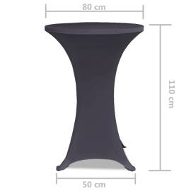 Husă elastică pentru masă, 2 buc., antracit, 80 cm, 5 image