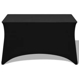 Huse de masă elastice, 2 buc, negru, 183 x 76 x 74 cm, 2 image