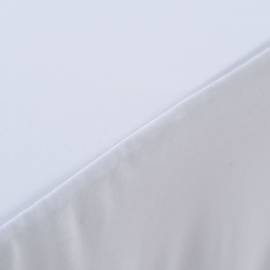 Huse elastice de masă lungi, 2 buc., alb, 120 x 60,5 x 74 cm, 3 image