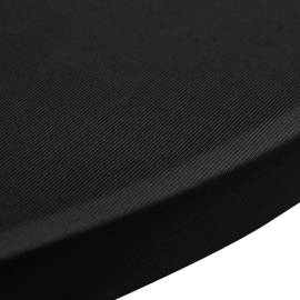Husă de masă cu picior Ø60 cm, 2 buc., negru, elastic, 4 image