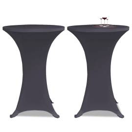 Husă de masă elastică, 4 buc., antracit, 60 cm, 2 image