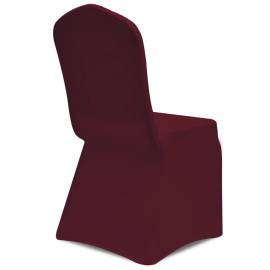 Huse elastice pentru scaun, 100 buc., bordo, 4 image