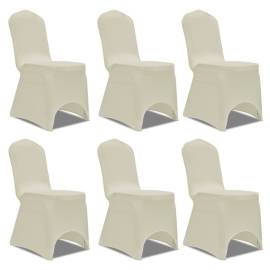 Huse elastice pentru scaun, 12 buc., crem, 2 image