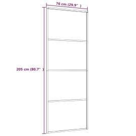 Ușă glisantă, alb, 76x205 cm, sticlă esg și aluminiu, 5 image