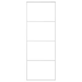 Ușă glisantă, alb, 76x205 cm, sticlă esg și aluminiu, 2 image