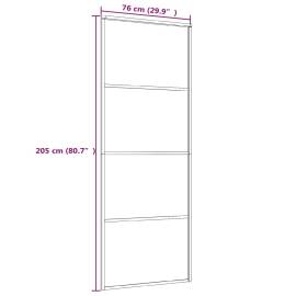 Ușă glisantă, alb, 76x205 cm, sticlă mată esg și aluminiu, 5 image