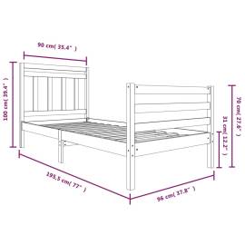 Cadru de pat, de 1 persoană, 90x190 cm, lemn masiv, 3‘, 7 image