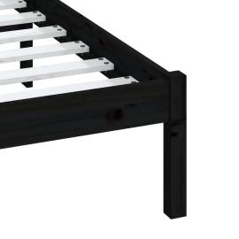 Cadru de pat, negru, 120x200 cm, lemn masiv de pin, 7 image