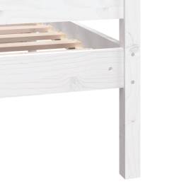 Cadru de pat, alb, 140x190 cm, lemn masiv, 7 image
