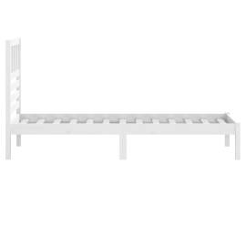 Cadru de pat, alb, 90x200 cm, lemn masiv de pin, 5 image