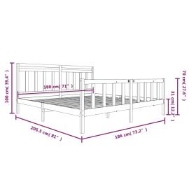 Cadru de pat super king 6ft, 180x200 cm, lemn masiv, 9 image