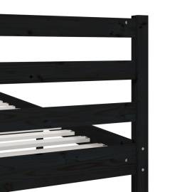 Cadru de pat, 100x200 cm, negru, lemn masiv, 7 image