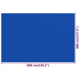 Covor pentru cort, albastru, 400x600 cm, hdpe, 4 image