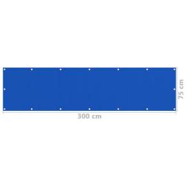 Paravan de balcon, albastru, 75x300 cm, hdpe, 5 image