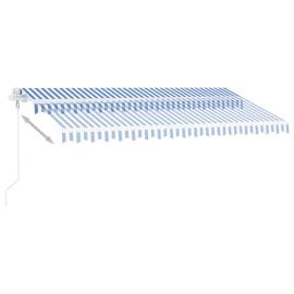 Copertină automată senzor vânt&led, albastru/alb, 400x300 cm, 5 image